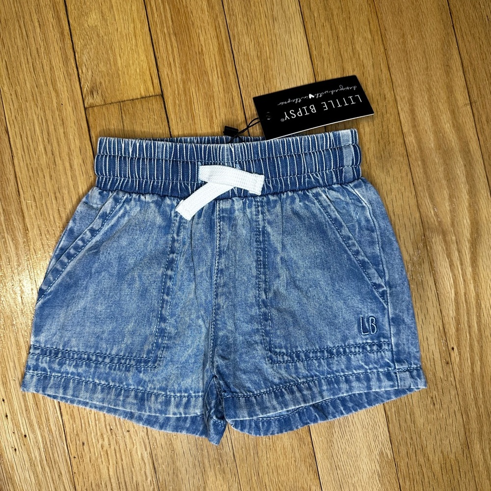 Little Bipsy 0-3M Light Wash Baby Shorts